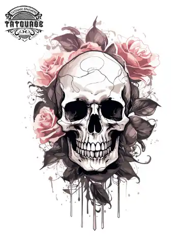 Tatouage éphémère manchette tête de mort
