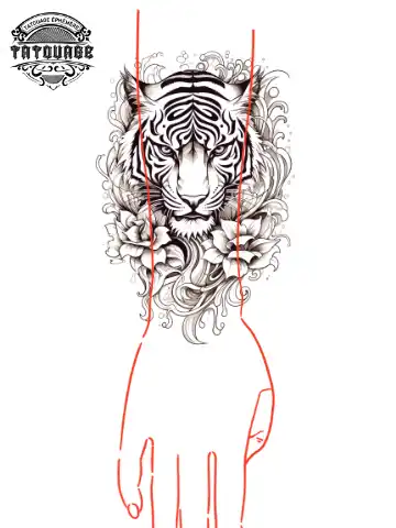 tatouage ephemere manchette tigre photo Tatouage éphémère manchette tigre