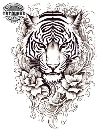 tatouage ephemere manchette tigre Tatouage éphémère manchette tigre