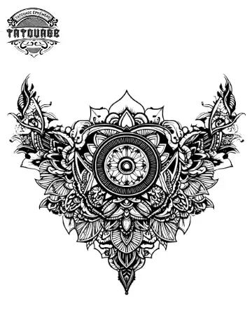 tatouage ephemere mandala cou Tatouage éphémère mandala cou