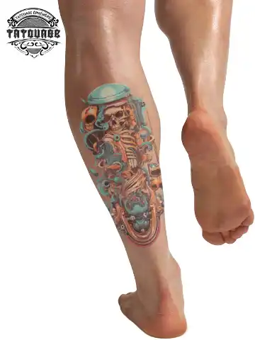 Tatouage éphémère mollet amortisseur