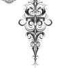 Tatouage éphémère mollet arabesque