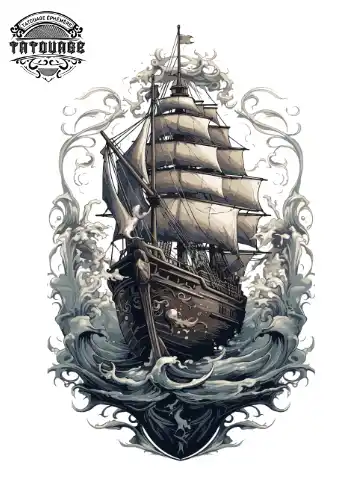 tatouage ephemere mollet bateau Tatouage éphémère mollet bateau