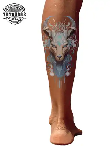 tatouage ephemere mollet belier photo Tatouage éphémère mollet bélier