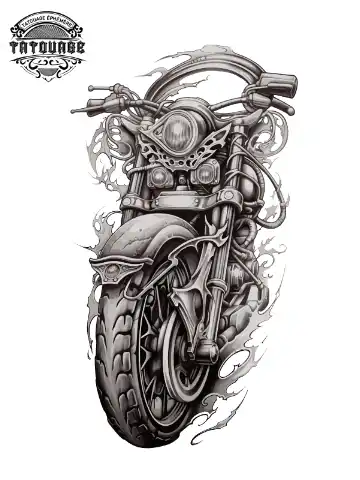 Tatouage éphémère mollet bikers