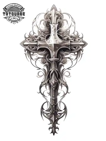 tatouage ephemere mollet croix Tatouage éphémère mollet croix
