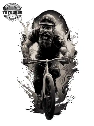 Tatouage éphémère mollet cycliste