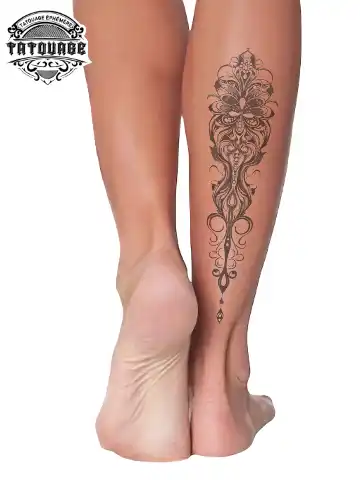 tatouage ephemere mollet dentelle photo Tatouage éphémère mollet dentelle