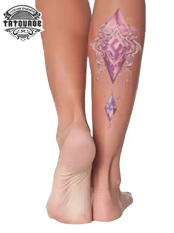 Tatouage éphémère mollet diamant