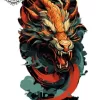 tatouage ephemere mollet dragon Tatouage éphémère mollet dragon