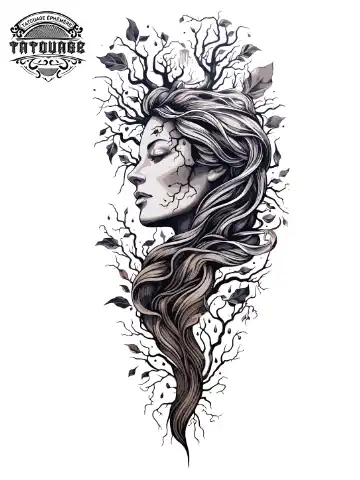 tatouage ephemere mollet femme arbre de vie Tatouage éphémère mollet femme arbre de vie