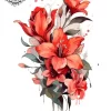 Tatouage éphémère mollet femme fleur