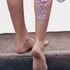 Tatouage éphémère mollet femme fleur de lotus