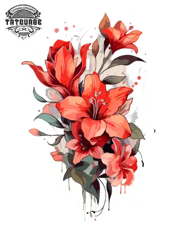 Tatouage éphémère mollet femme fleur