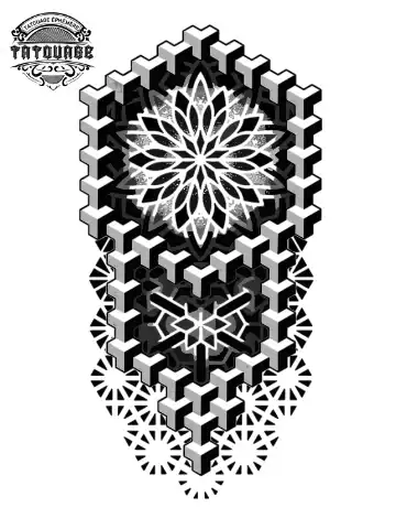 tatouage ephemere mollet geometrique photo Tatouage éphémère mollet géométrique