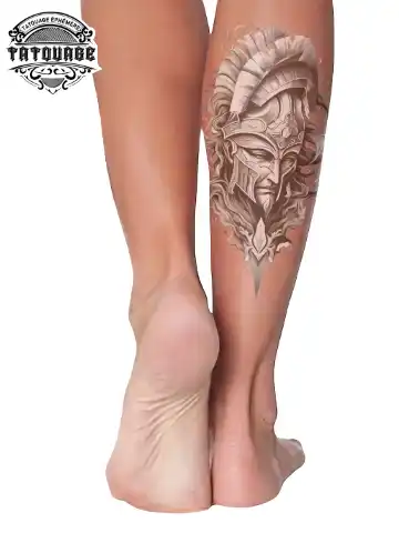 tatouage ephemere mollet grec photo Tatouage éphémère mollet grec