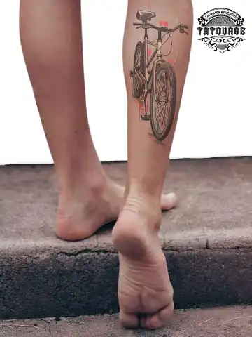 tatouage ephemere mollet homme velo photo Tatouage éphémère mollet homme vélo