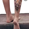 tatouage ephemere mollet lion photo Tatouage éphémère mollet lion
