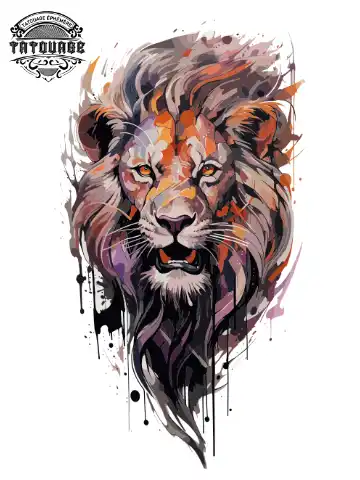 tatouage ephemere mollet lion Tatouage éphémère mollet lion