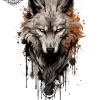Tatouage éphémère mollet loup