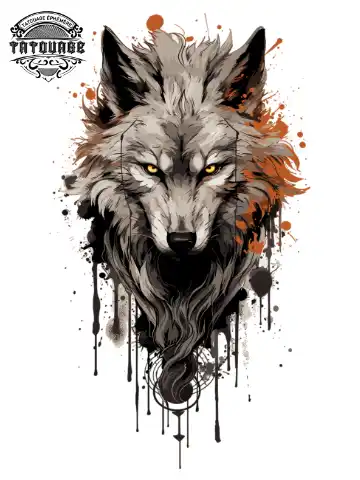 Tatouage éphémère mollet loup