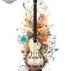 Tatouage éphémère mollet musique