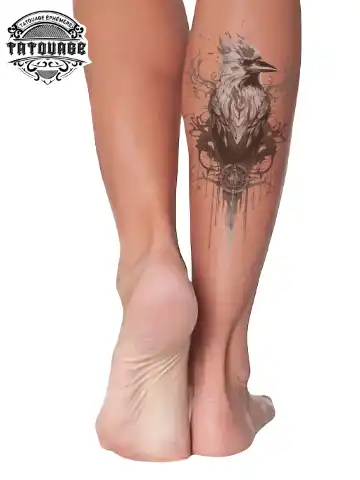 tatouage ephemere mollet oiseau photo Tatouage éphémère mollet oiseau