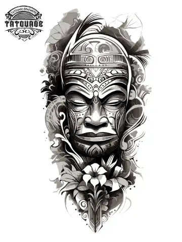 Tatouage éphémère mollet polynésien