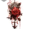Tatouage éphémère mollet rose des vents