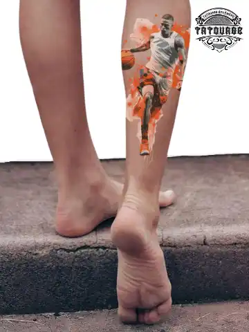 tatouage ephemere mollet sport photo Tatouage éphémère mollet sport