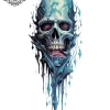 Tatouage éphémère mollet tête de mort
