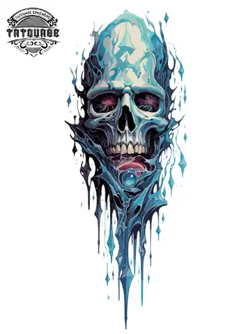 Tatouage éphémère mollet tête de mort