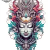 Tatouage éphémère mollet thaï