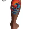tatouage ephemere mollet vague photo Tatouage éphémère mollet vague