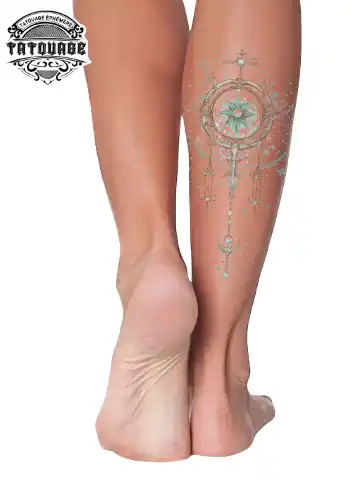 tatouage ephemere mollet verseau photo Tatouage éphémère mollet verseau