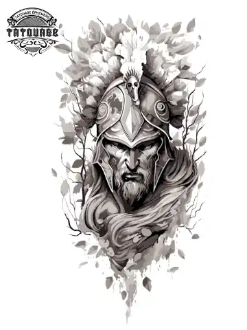 Tatouage éphémère mollet viking