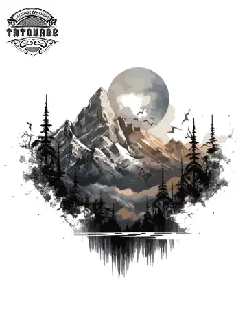 tatouage ephemere montagne nuque Tatouage éphémère montagne nuque