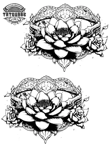 Tatouage éphémère nénuphar cheville