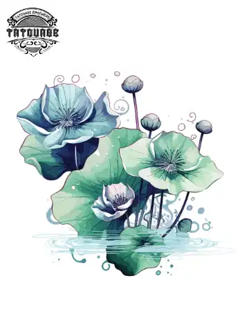 tatouage ephemere nenuphar epaule Tatouage éphémère nénuphar épaule