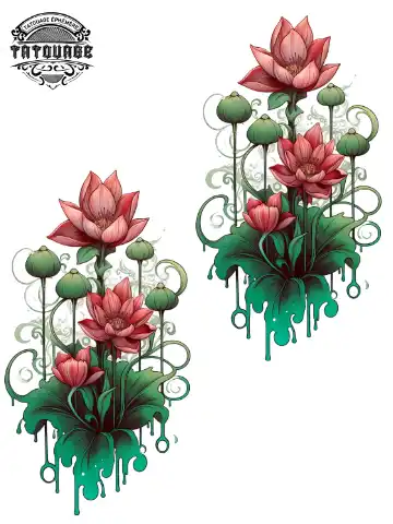 tatouage ephemere nenuphar poignet Tatouage éphémère nénuphar poignet