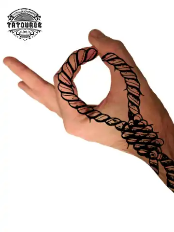 Tatouage éphémère noeud doigt