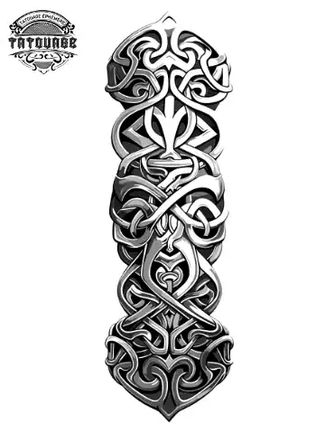 tatouage ephemere nordique mollet Tatouage éphémère nordique mollet