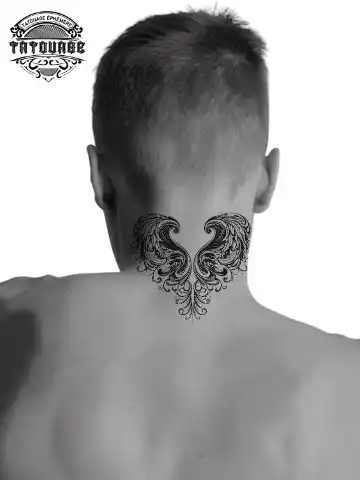 tatouage ephemere nuque aile ange photo Tatouage éphémère nuque aile ange