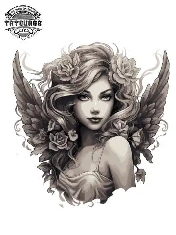 tatouage ephemere nuque ange Tatouage éphémère nuque ange