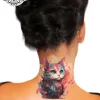 tatouage ephemere nuque chat photo Tatouage éphémère nuque chat