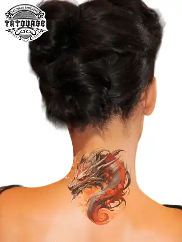 Tatouage éphémère nuque chinois