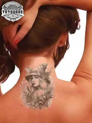 tatouage ephemere nuque elfique photo Tatouage éphémère nuque elfique