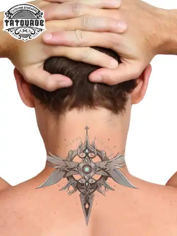 Tatouage éphémère nuque étoile