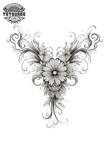 tatouage ephemere nuque femme fleur Tatouage éphémère nuque femme fleur