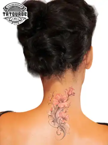 tatouage ephemere nuque femme photo Tatouage éphémère nuque femme